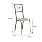 Cadeira Tubo Bronze Tecido Estampado Carraro