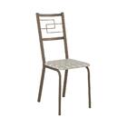 Cadeira Tubo Bronze Tecido Estampado Carraro