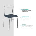 Cadeira Tubo Cromado Napa Azul Carraro