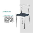 Cadeira Tubo Cromado Napa Azul Carraro