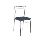 Cadeira Tubo Cromado Napa Azul Carraro