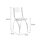 Cadeira Tubo Cromado Napa Branca Carraro