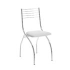 Cadeira Tubo Cromado Napa Branca Carraro