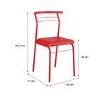 Cadeira Tubo Vermelho Napa Vermelha Carraro