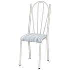 Cadeira Tubular Branca 021 Assento Linho