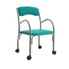 Cadeira Tubular Com Rodizios Stela 170 Bona Vita