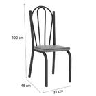 Cadeira Tubular Preto Fosco 121 Assento Platina