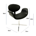 Cadeira Tulipa Preta Base Alumínio 4 Hastes Giratória - Poltr