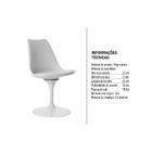 Cadeira Tulipa Saarinen Com Assento Estofado Giratório Preto