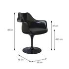 Cadeira Tulipa Saarinen Com Braço Preto