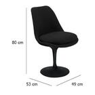 Cadeira Tulipa Saarinen Sem Braço Preta Revestida Esmeralda