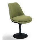 Cadeira Tulipa Saarinen Sem Braço Preta Revestida Esmeralda