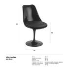 Cadeira Tulipa Sem Braços - Saarinen - Preto
