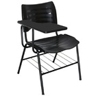 Cadeira Universitária Com Prancheta Plástica Cor Preta