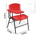 Cadeira Universitária Com Prancheta Plástica Cor Vermelha