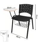 Cadeira Universitária Plástica - Plástico Preto - Realplast -