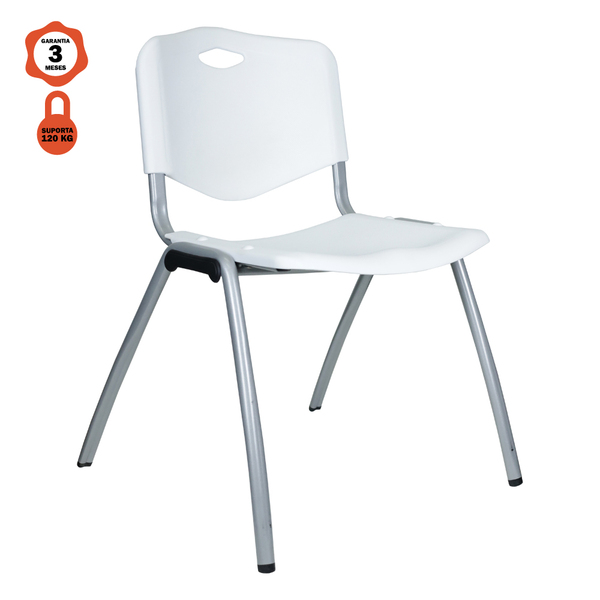 Cadeira Universitária Unim Preto Empilhavel Escola Única Bran