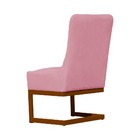 Cadeira Valentina Para Cozinha Base Cobre Suede Rosa - Vallis