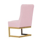 Cadeira Valentina Para Cozinha Base Dourada Suede Rosa Bebe -