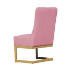 Cadeira Valentina Para Cozinha Base Dourada Suede Rosa - Vall