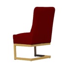 Cadeira Valentina Para Cozinha Base Dourada Suede Vermelho -