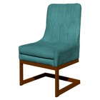 Cadeira Valentina Sala De Jantar Veludo Azul Turquesa Base Co