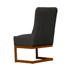 Cadeira Valentina Sala De Jantar Veludo Grafite Base Cobre -