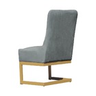 Cadeira Valentina Sala De Jantar Veludo Prata Base Dourada -