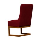 Cadeira Valentina Sala De Jantar Veludo Vermelho Base Cobre -