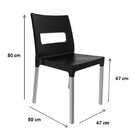 Cadeira Vezo Pés Em Alumínio Preta