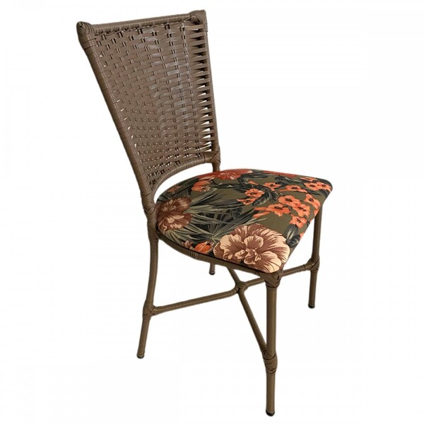 Cadeira Vivara Floral Laranja - Wj Design