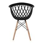 Cadeira Web Preta E Madeira