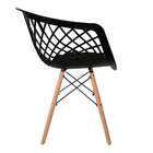 Cadeira Web Preta E Madeira