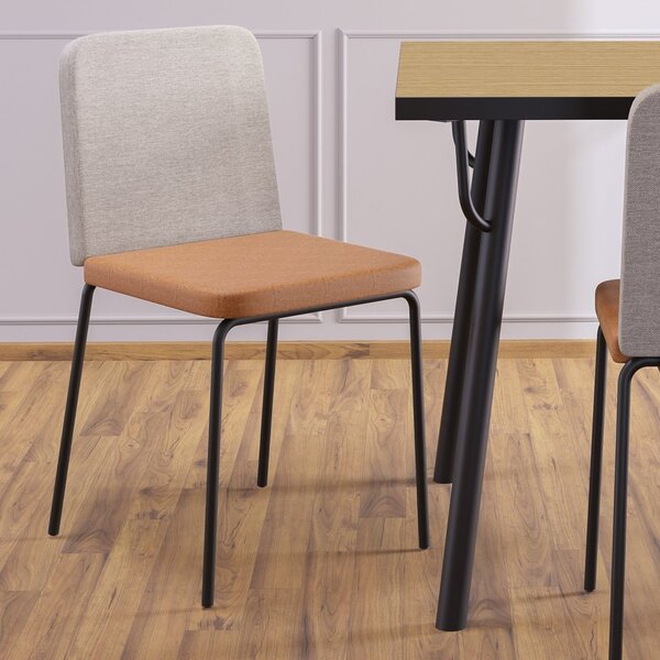 Cadeira Werk Aço Yescasa Preto/whisky/prata