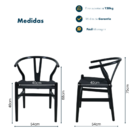 Cadeira Wish Bone Madeira De Luxo Para Cozinha Jantar Eventos