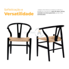 Cadeira Wish Bone Preta Para Mesa De Jantar Cozinha Sala Vara