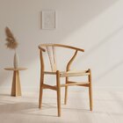 Cadeira Wishbone Madeira Maciça Natural Madeira Clara