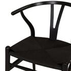 Cadeira Wishbone Valentina Madeira Preta Assento Em Rattan Pr