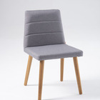 Cadeira Yasmin Linho Cinza Base Palito Madeira Tauari - Ooca