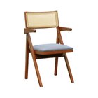 Cadeira Ypê Com Braços Madeira Maciça Telinha Assento Estofad