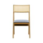 Cadeira Ypê Madeira Maciça Telinha Assento Estofado Linho Imp