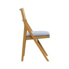 Cadeira Ypê Madeira Maciça Telinha Assento Estofado Linho Imp