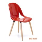 Cadeira Zelda Pp Base Madeira - Vermelha