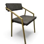 Cadeira Zênite - Metalon Dourado Cinza