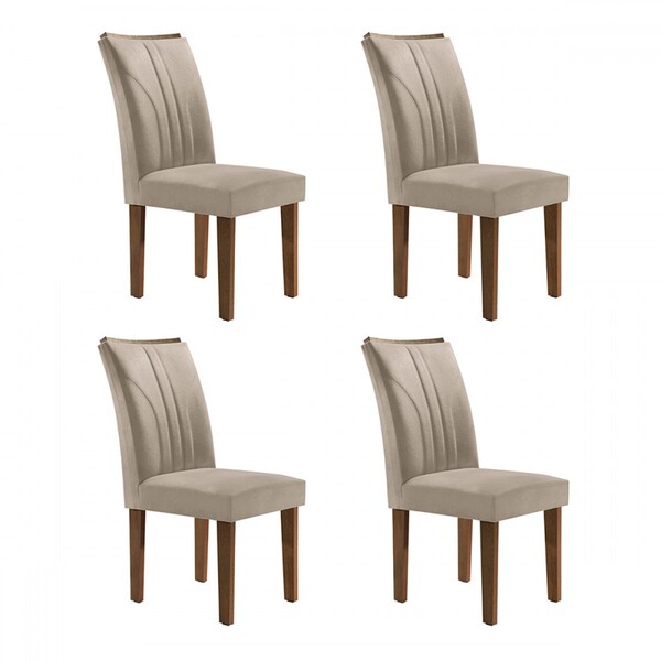 Cadeiras 4 Cadeiras Laguna Chocolate/off White/bege - Cel Móv