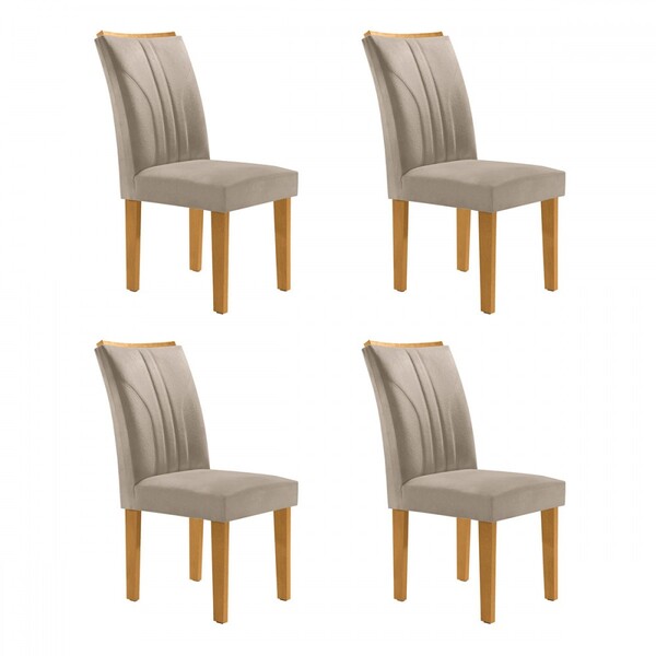 Cadeiras 4 Cadeiras Laguna Cinamomo/off White/bege - Cel Móve