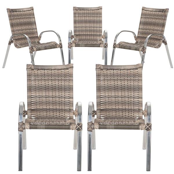 Cadeiras 5un Para Area Varanda Fibra Sintetica Sala Cozinha J