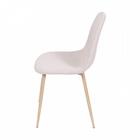 Cadeiras Charla Linho Em Bege Base Madeira Kit 4 Un