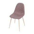 Cadeiras Charla Linho Em Marrom Base Madeira Kit 4 Un