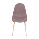 Cadeiras Charla Linho Em Marrom Base Madeira Kit 4 Un